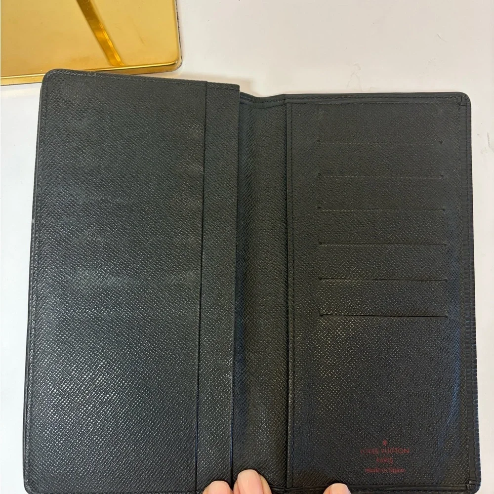 Black Louis Vuitton Epi Leather Wallet - Authentic